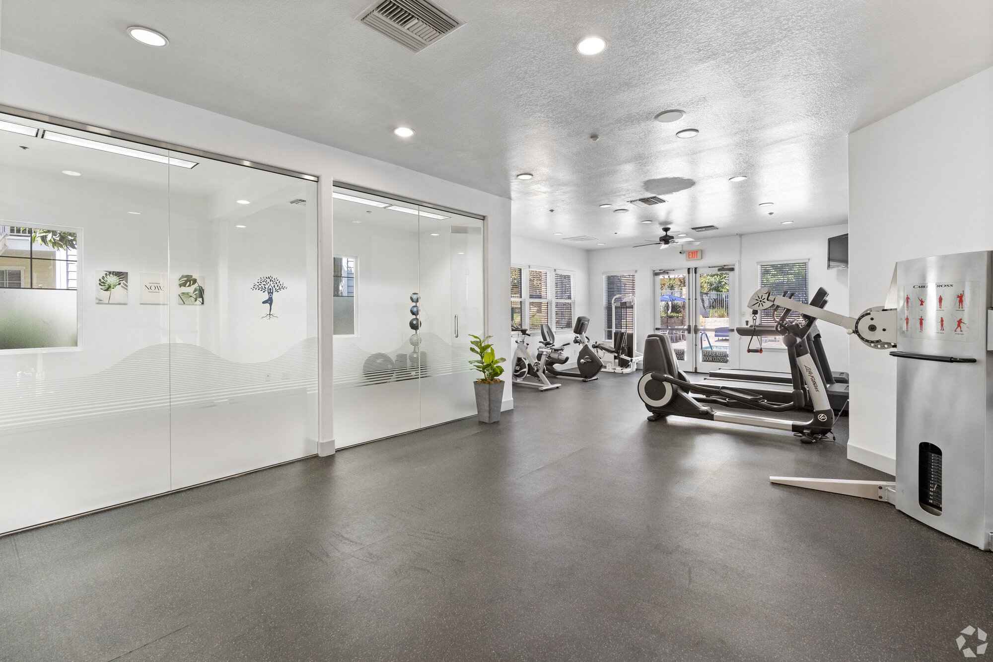 Modern fitness center with cardio equipment