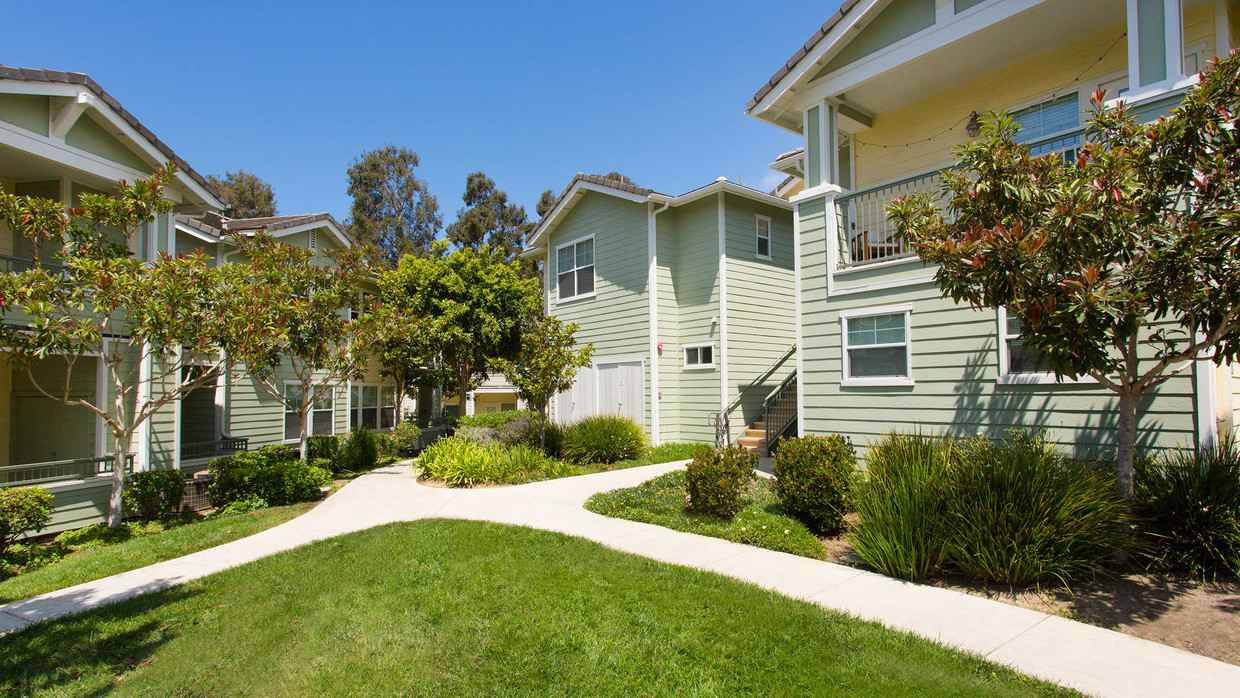 residential buildings with courtyard and green lawn at Via Ventura