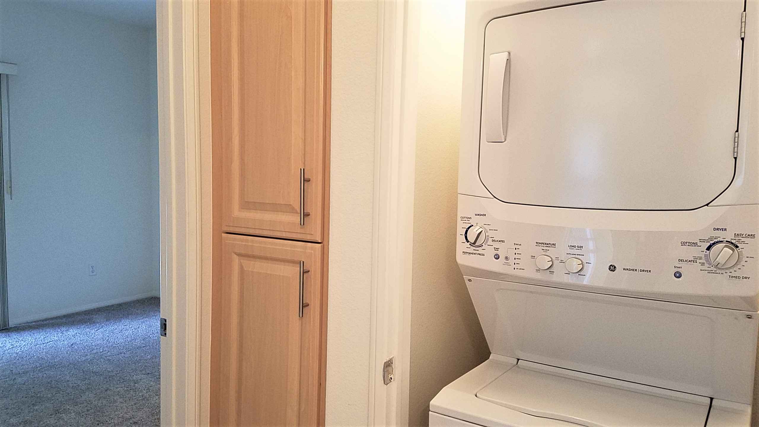 in unit stacked washer and dryer at Via Ventura