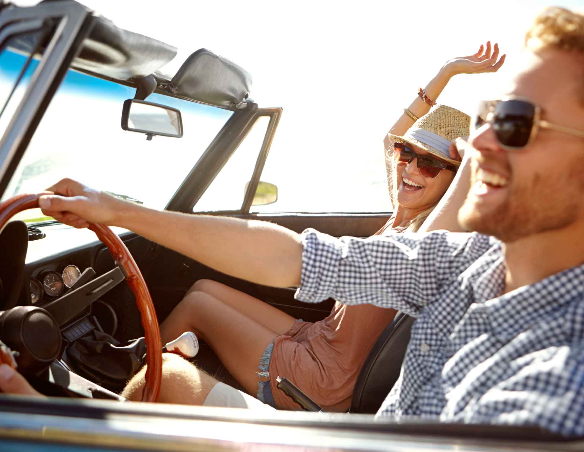 Man and woman in car